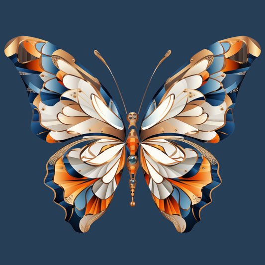 Orange Blue Butterfly Diamond Art Kit