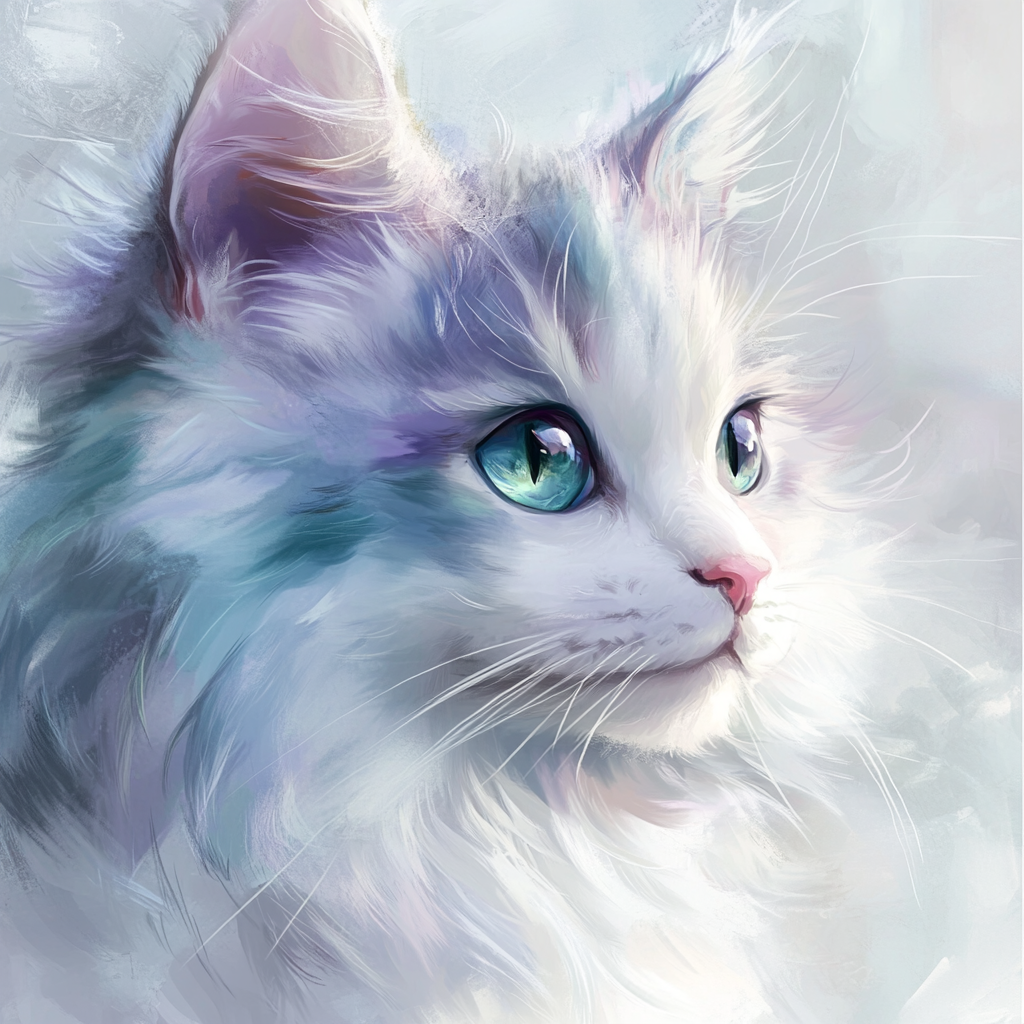 White Whisker Abstract Cat Diamond Art Kit