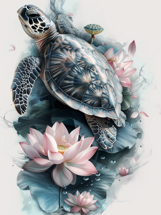 Lotus Flower Turtle Diamond Art Kit