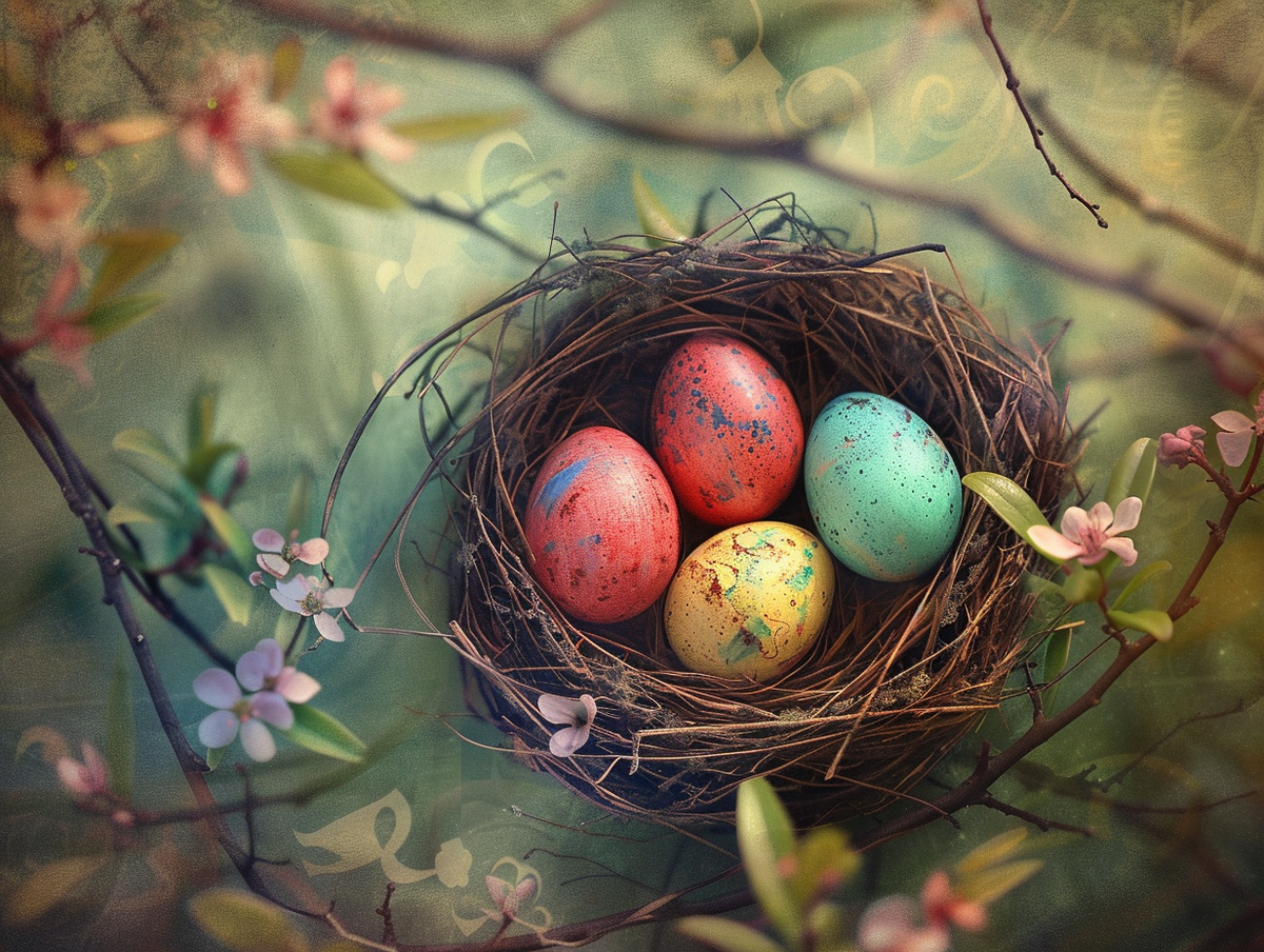 Four Easter Egg Nest Diamond Art Kit