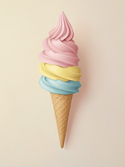 Three Color Ice Cream Cone Diamond Art Kit