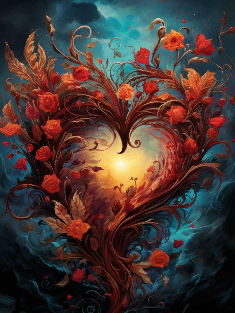 Flowery Heart Diamond Art Kit