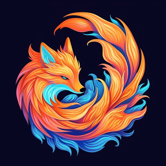 Orange Blue Fox Swirl Diamond Art Kit