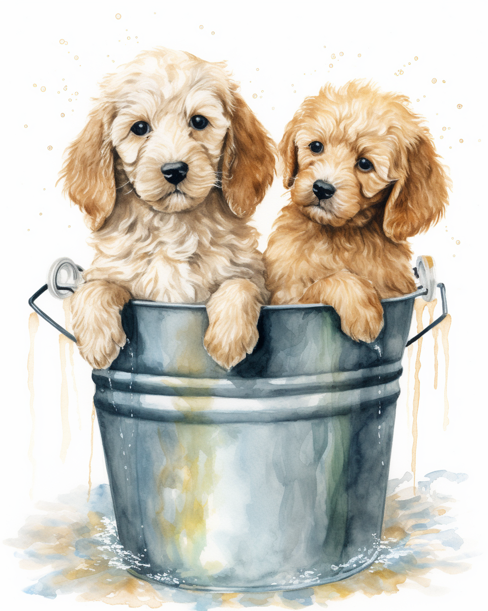 Two Golden Noodles Bucket Diamond Art Kit