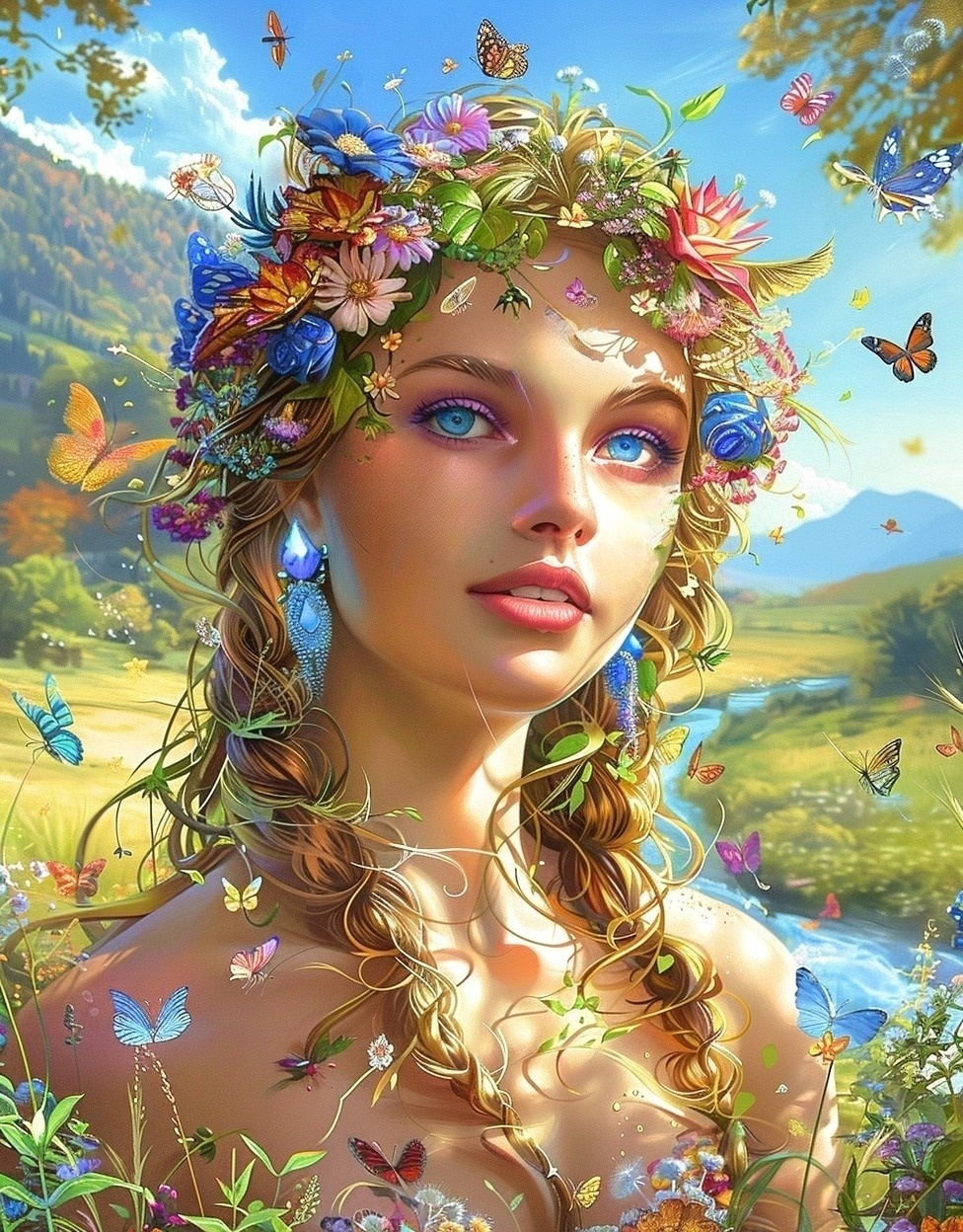 Glowing Earring Girl In Nature Diamond Art Kit