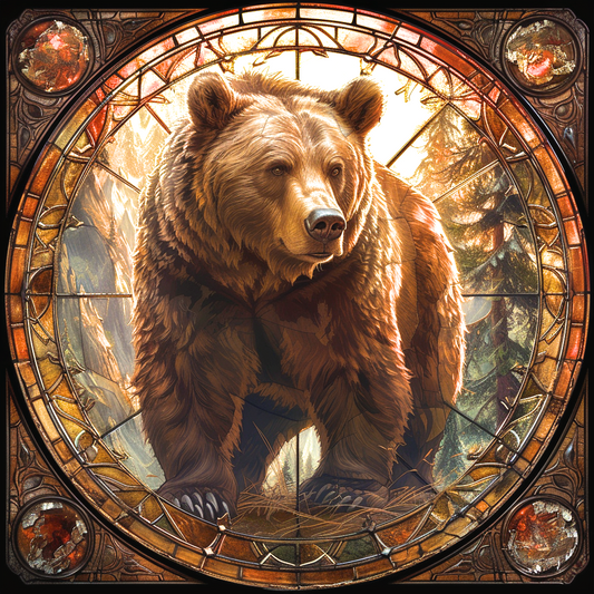 Grizzle Y Bear Circle Diamond Art Kit