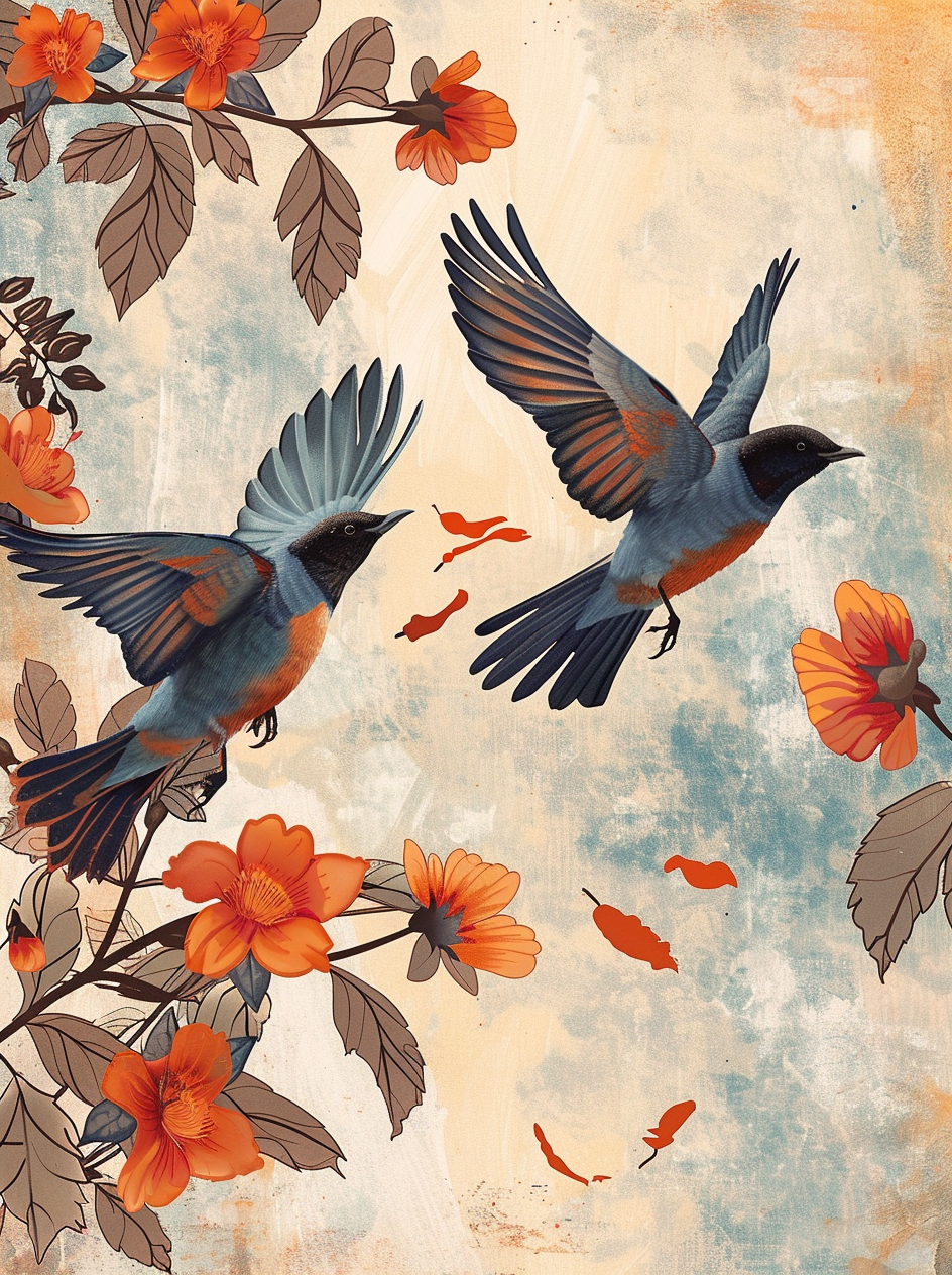 Two Blackhead Birds Diamond Art Kit