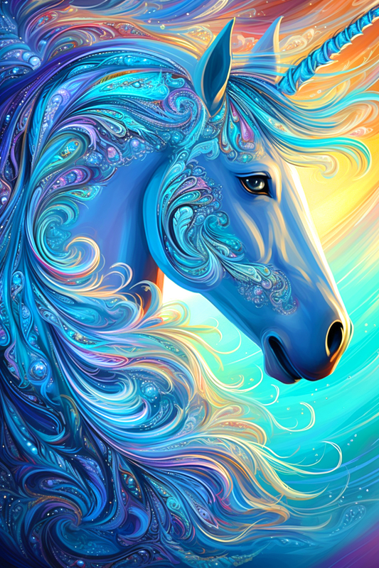Bluegreen Unicorn Diamond Art Kit