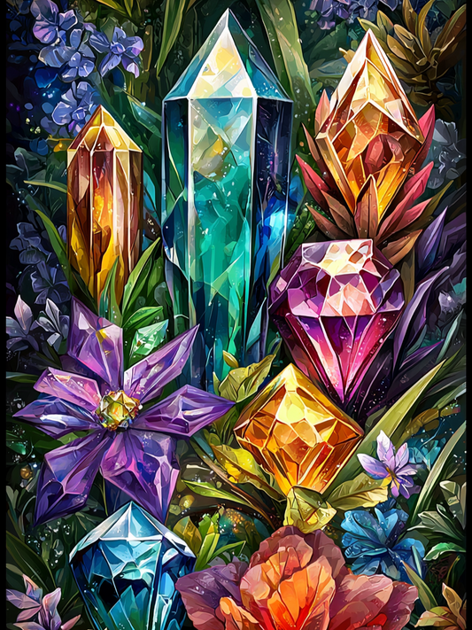 Gems And Flowers Diamond Art Kit