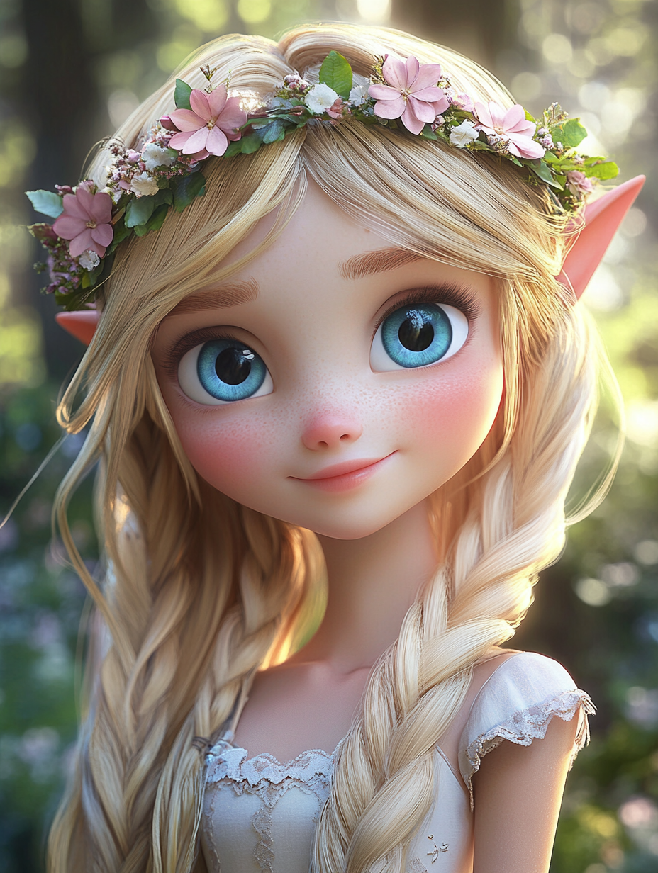 Sweet Blond Pixie Girl Diamond Art Kit