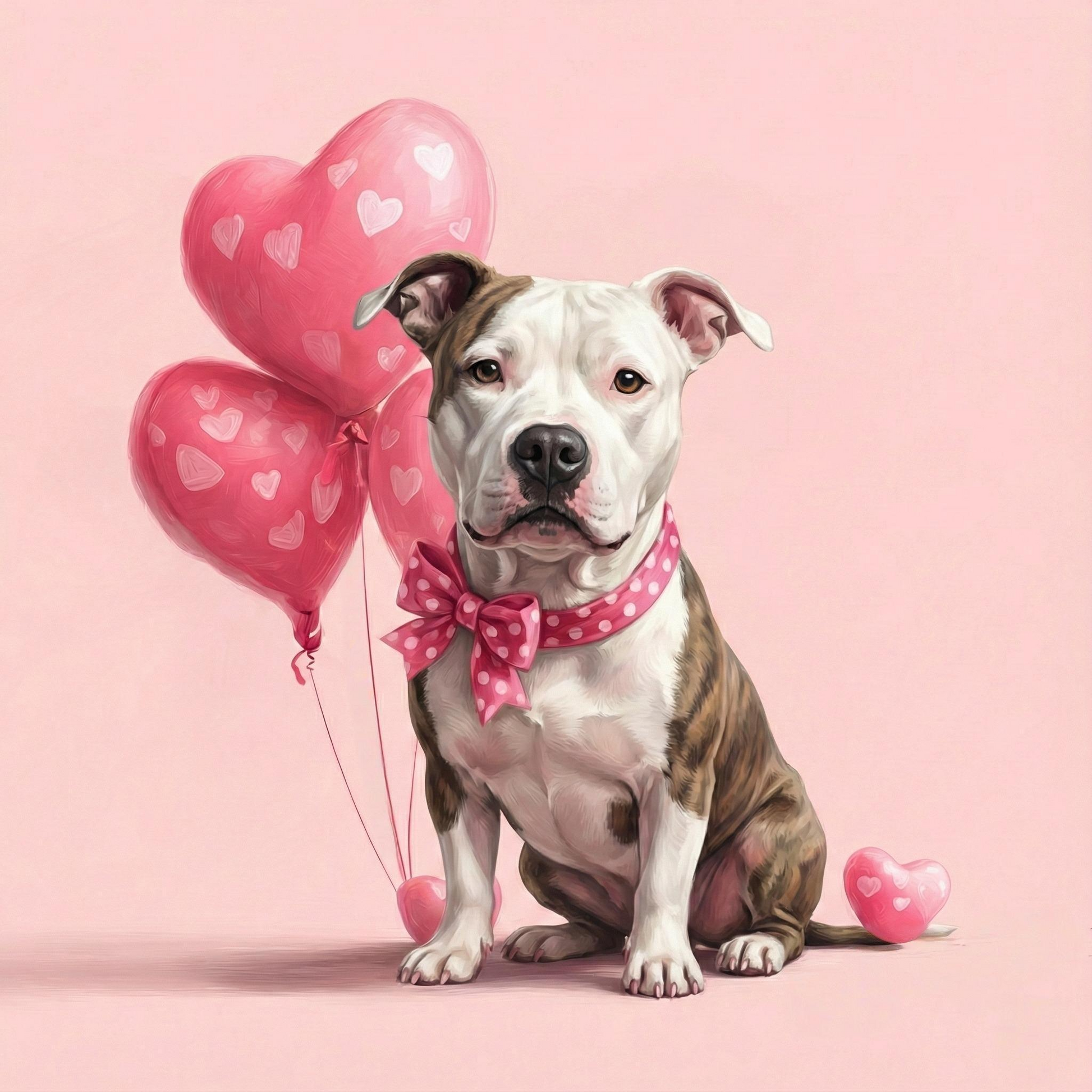 American Pitbull Happy Valentines Day Diamond Art Kit