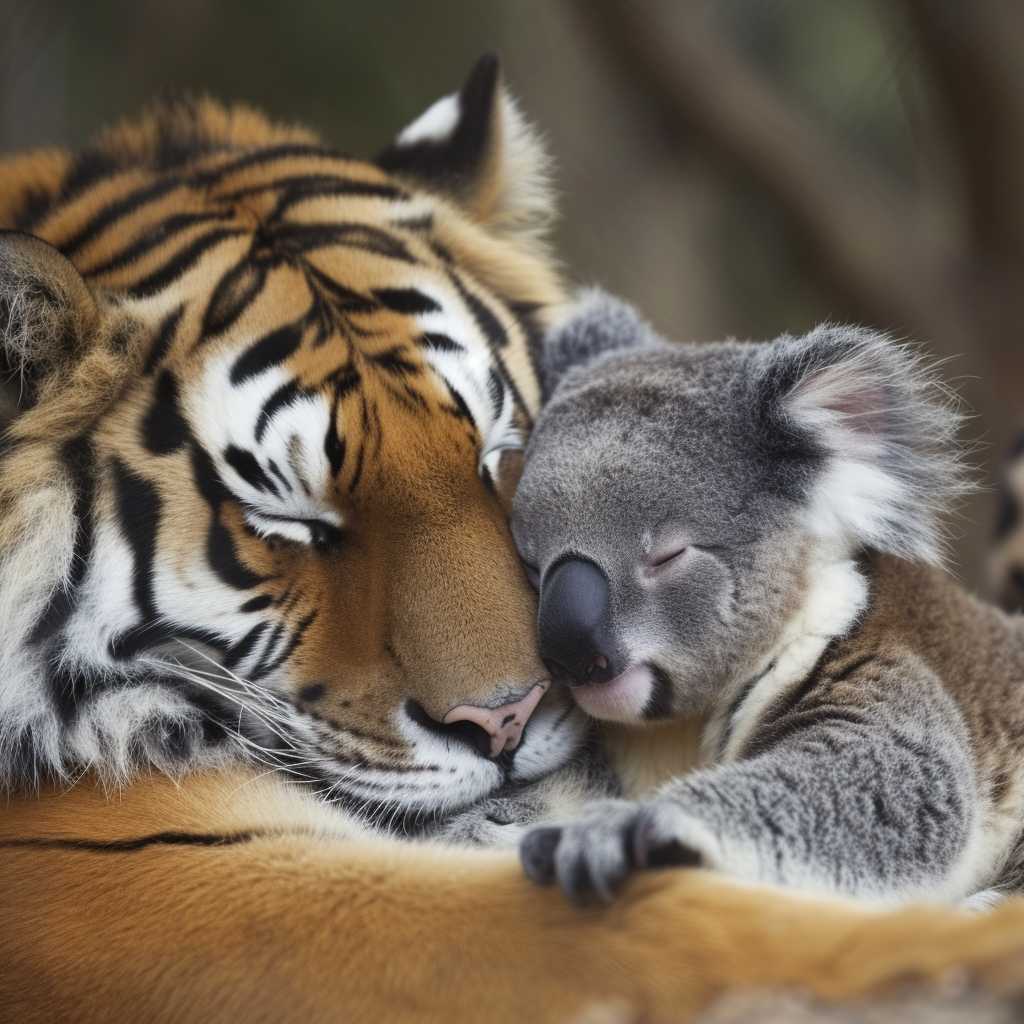 Sleeping Koala And Tiger Diamond Art Kit