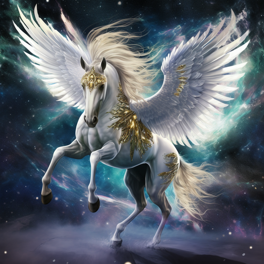Gold Saddle Pegasus Diamond Art Kit
