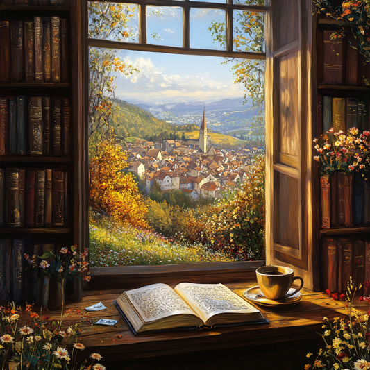 Small Town Open Window Diamond Art Kit