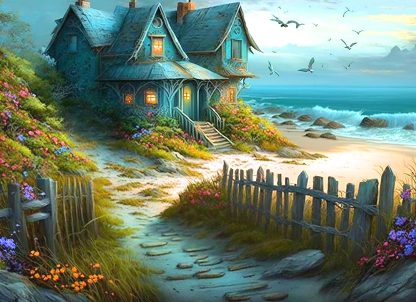 Seaside Cottage Diamond Art Kit
