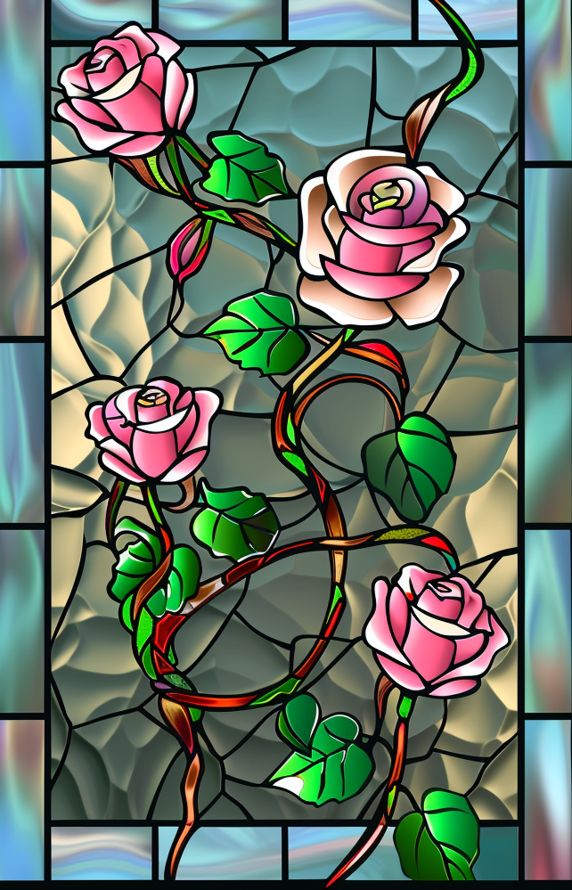 Roses On Vines Diamond Art Kit