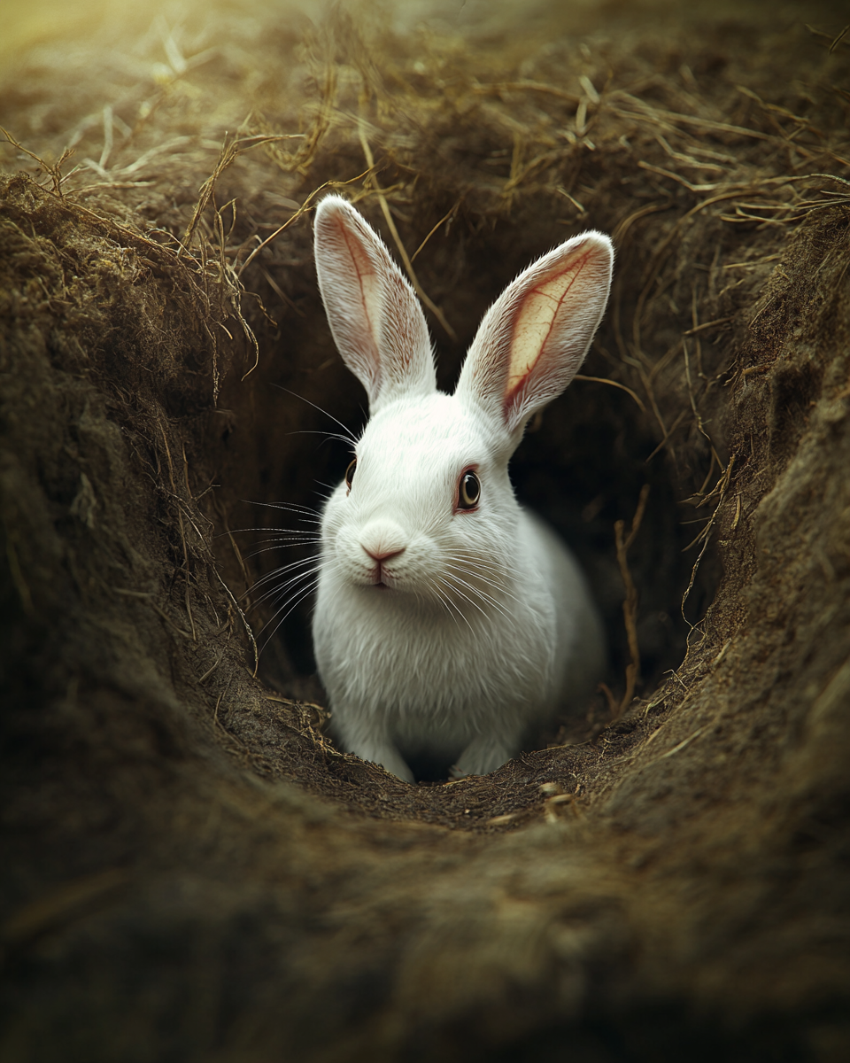 White Rabbit And Burrow Diamond Art Kit