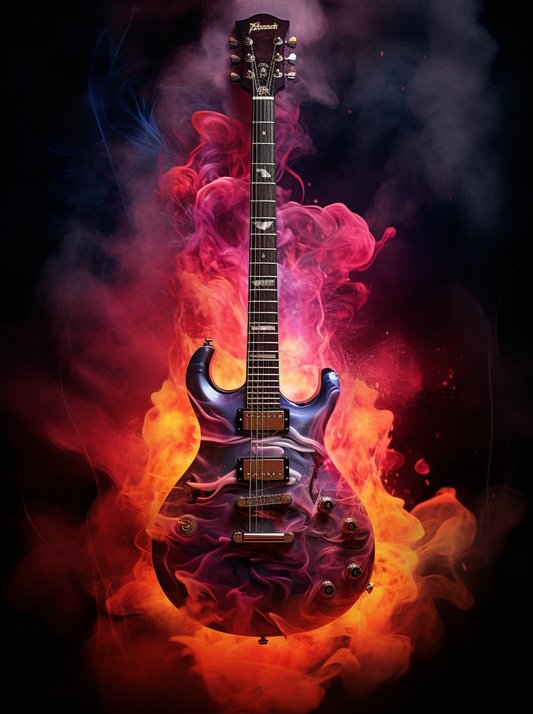 Fiery Guitar Diamond Art Kit