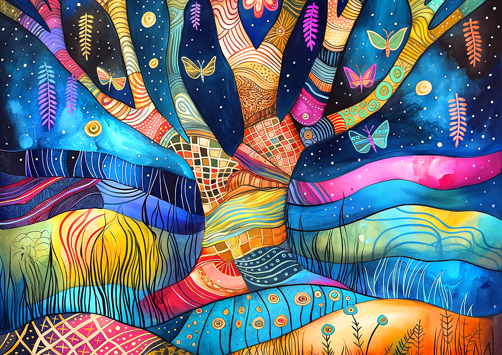 Abstract Pattern Tree Diamond Art Kit