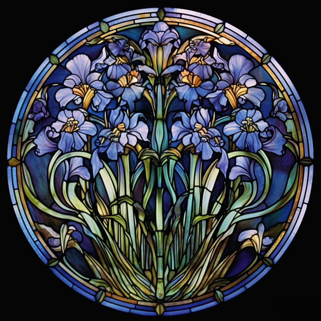 Blue Bellflower Abstract Diamond Art Kit