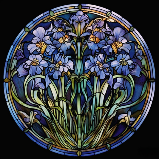 Blue Bellflower Abstract Diamond Art Kit