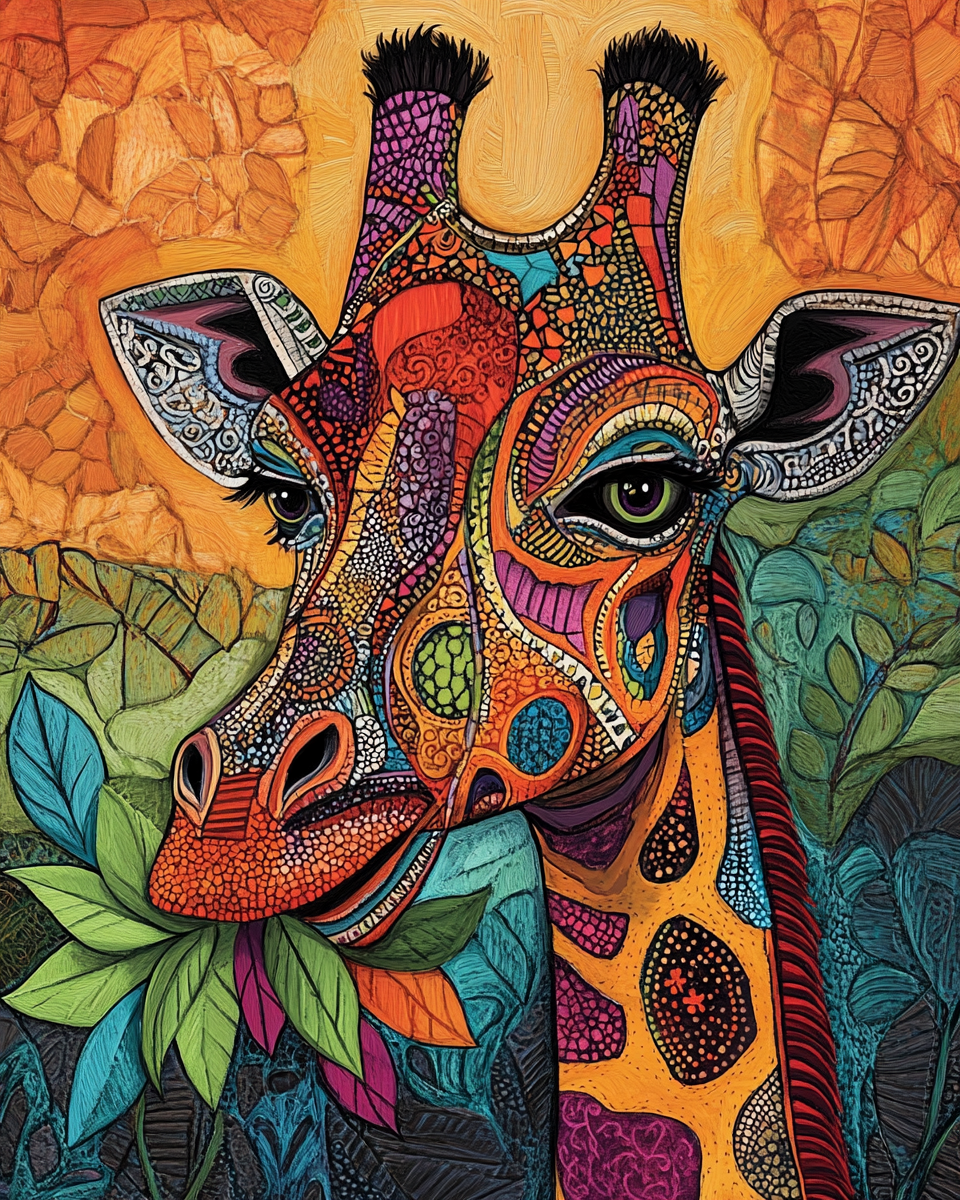 Abstract Pattern Giraffe Diamond Art Kit