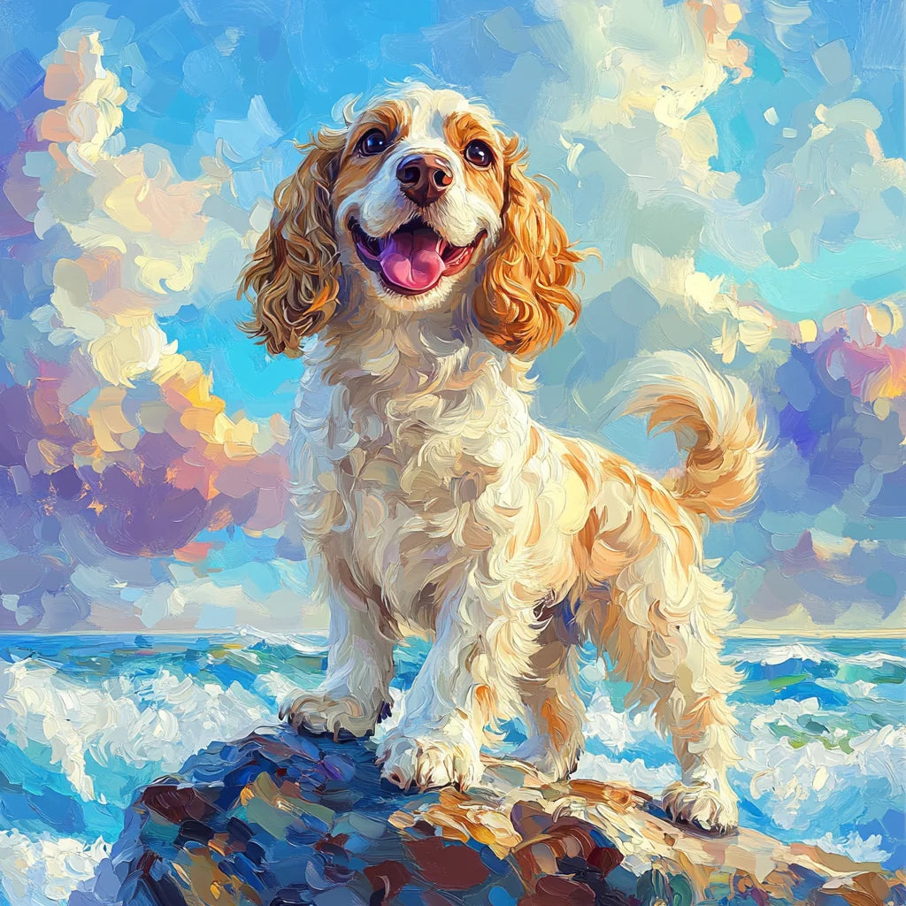 Sea Rock Cocker Spaniel Diamond Art Kit