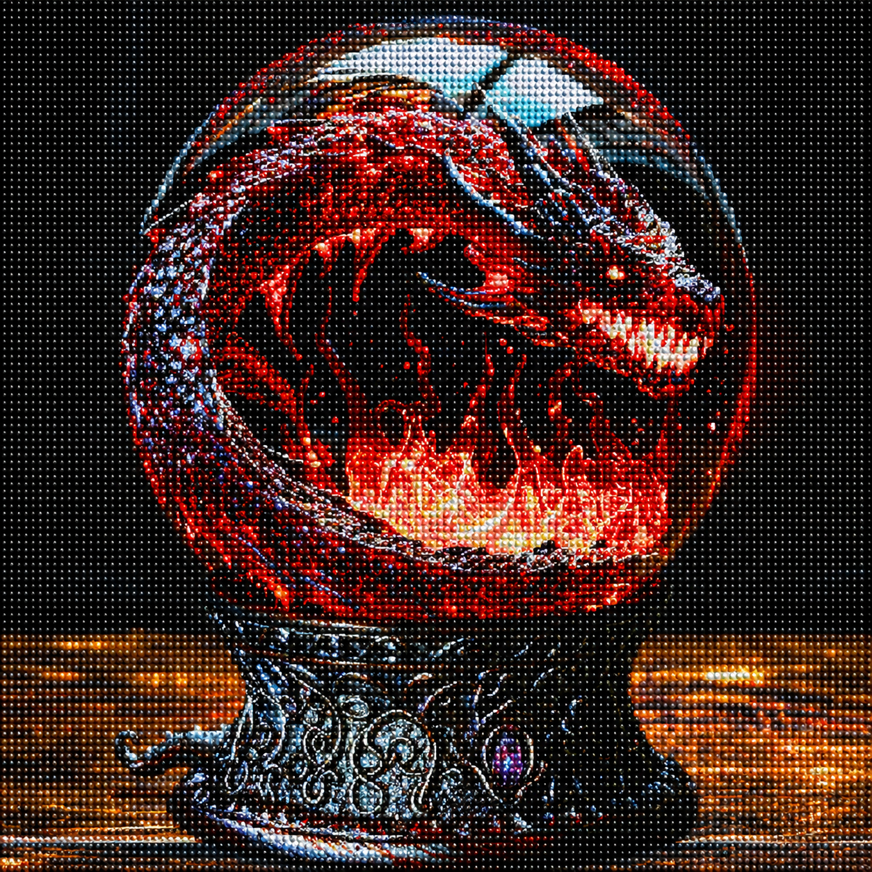 Fire Dragon Crystal Ball Diamond Art Kit