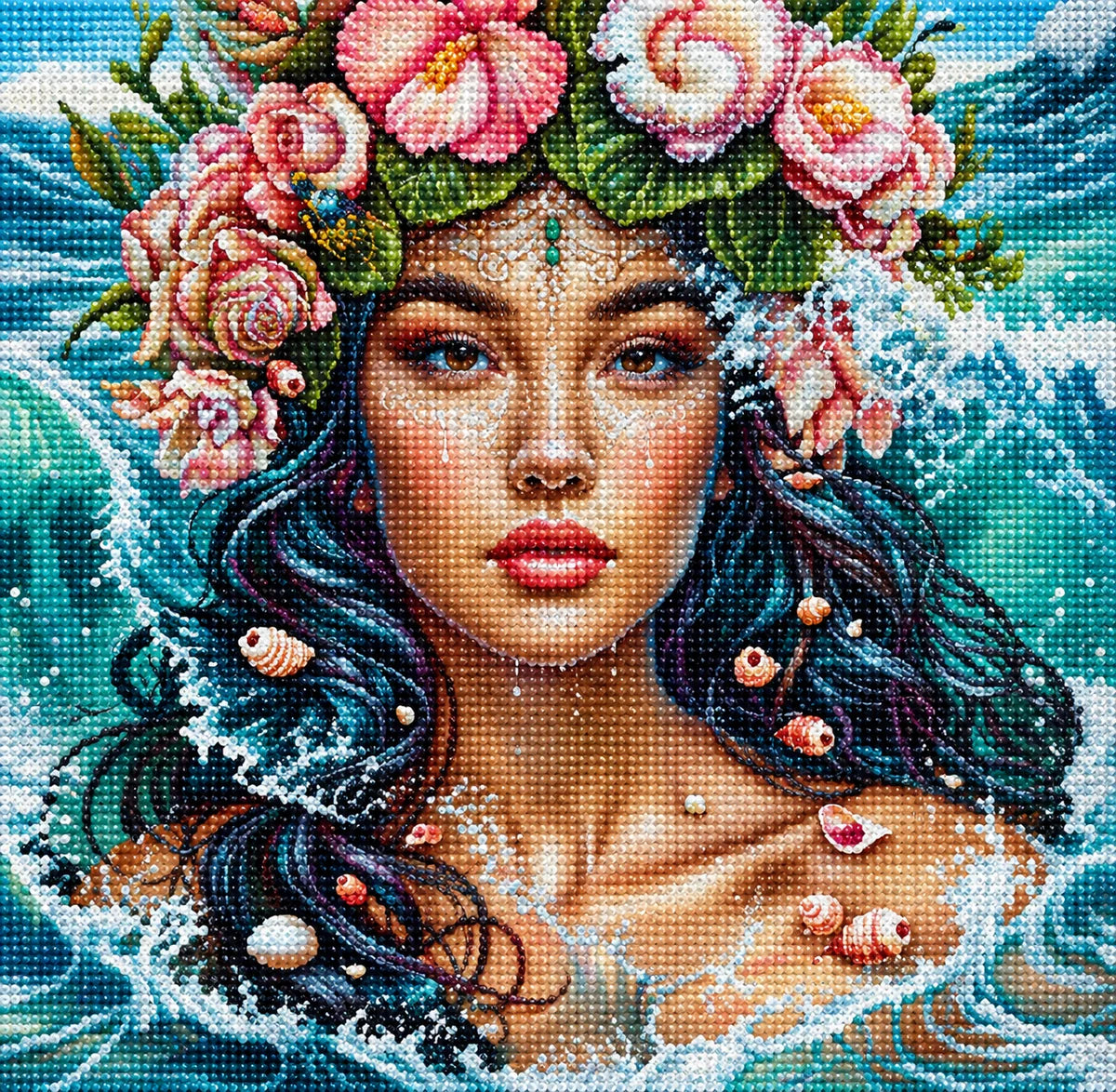 Flower Crowned Goddess Of The Sea Diamond Art Kit