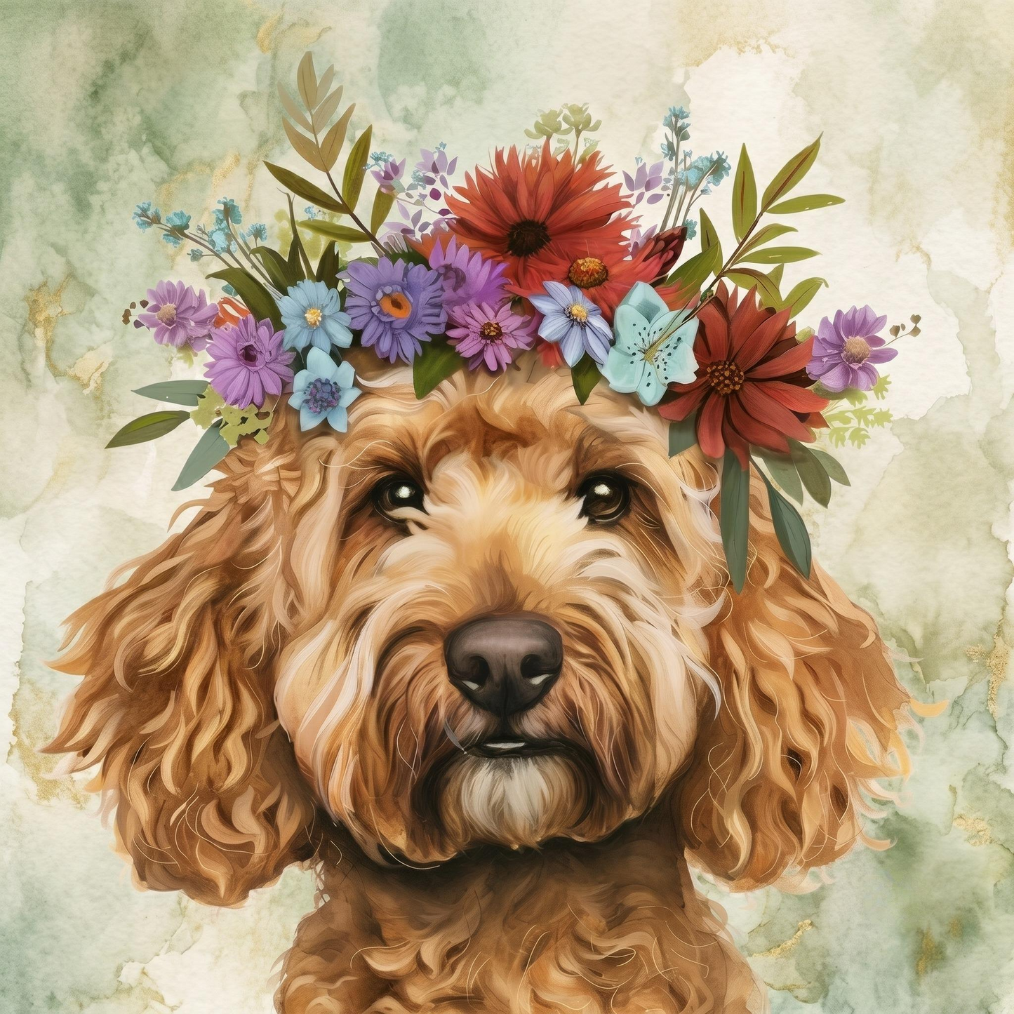 Flower Crown Golden Noodle Diamond Art Kit
