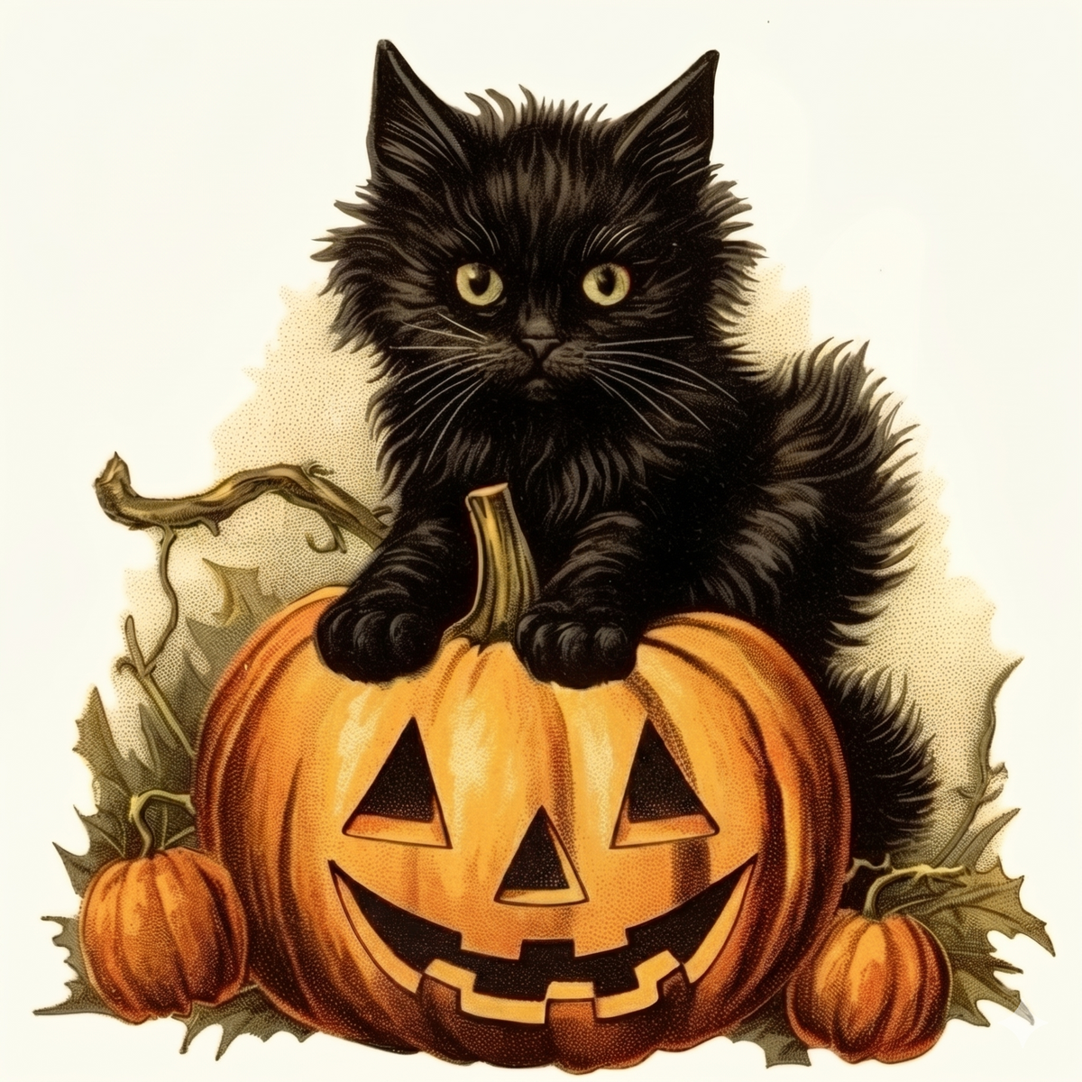 Fluffy Kitten and Pumpkin Diamond Art Kit