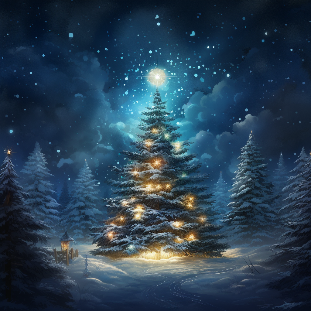 Forest Clearing Christmas Tree Diamond Art Kit