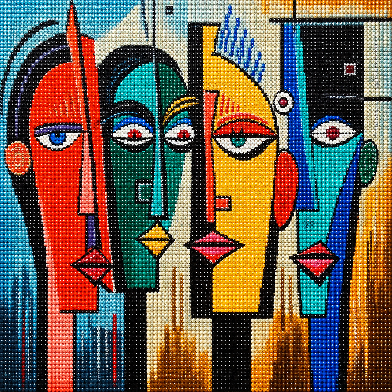 Four Abstract Heads Diamond Art Kit