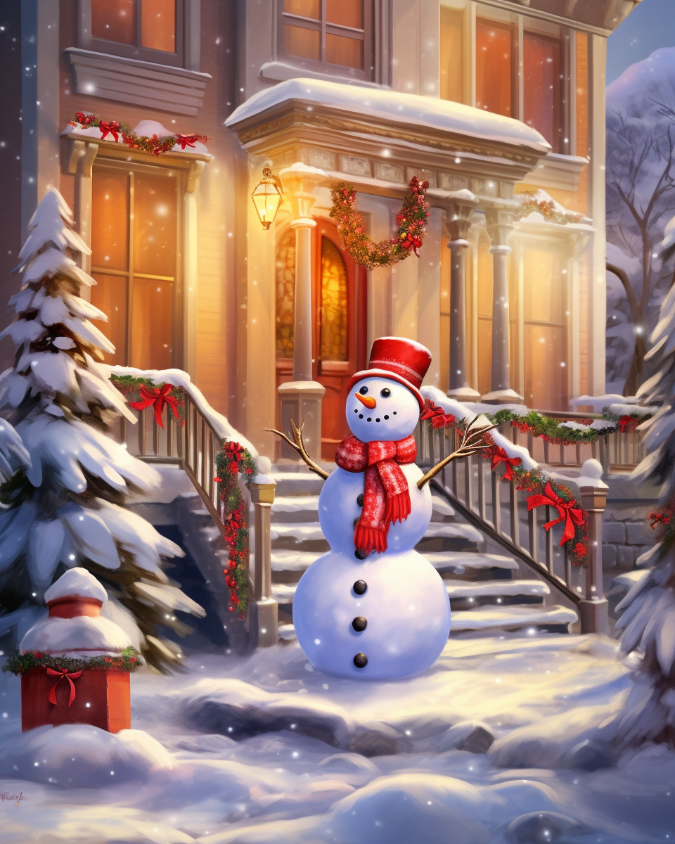 Front Steps Snowman Diamond Art Kit