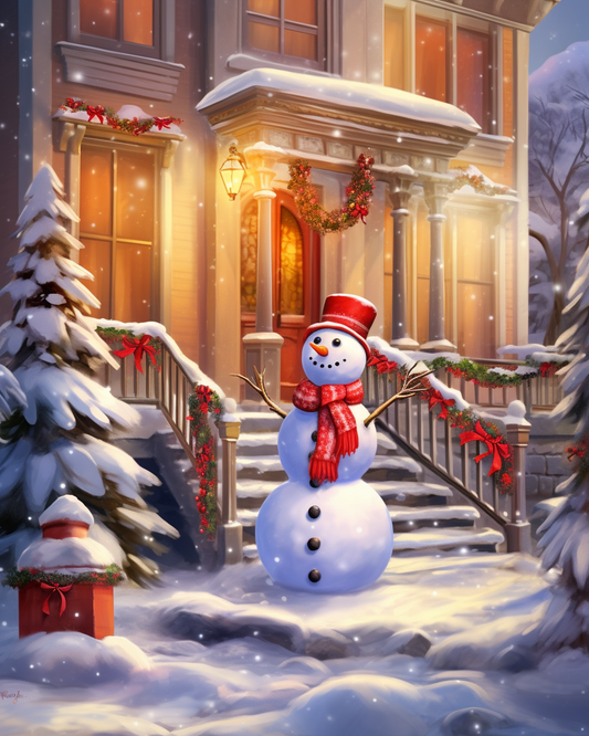 Front Steps Snowman Diamond Art Kit