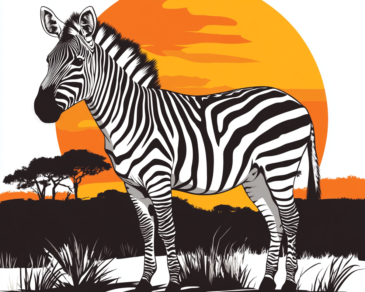 Full Sun Zebra Diamond Art Kit