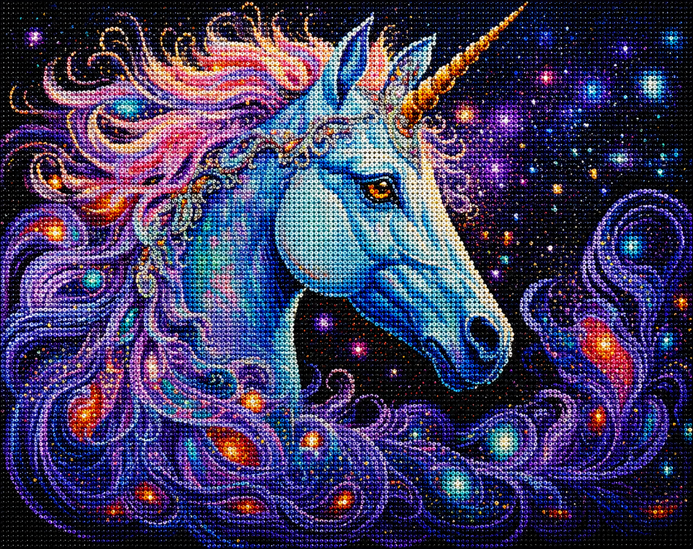 Galaxy Blue Unicorn Diamond Art Kit — diamond art kit canvas