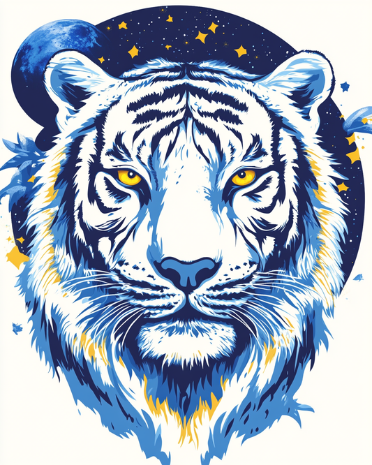 Galaxy White Tiger Diamond Art Kit