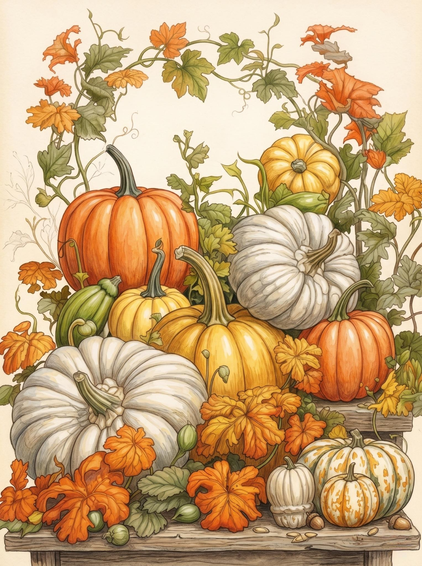 Garden Pumpkins Diamond Art Kit