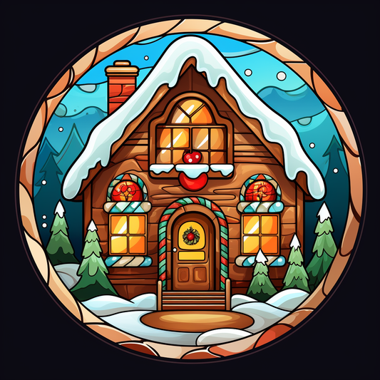Gingerbread House Circle Diamond Art Kit