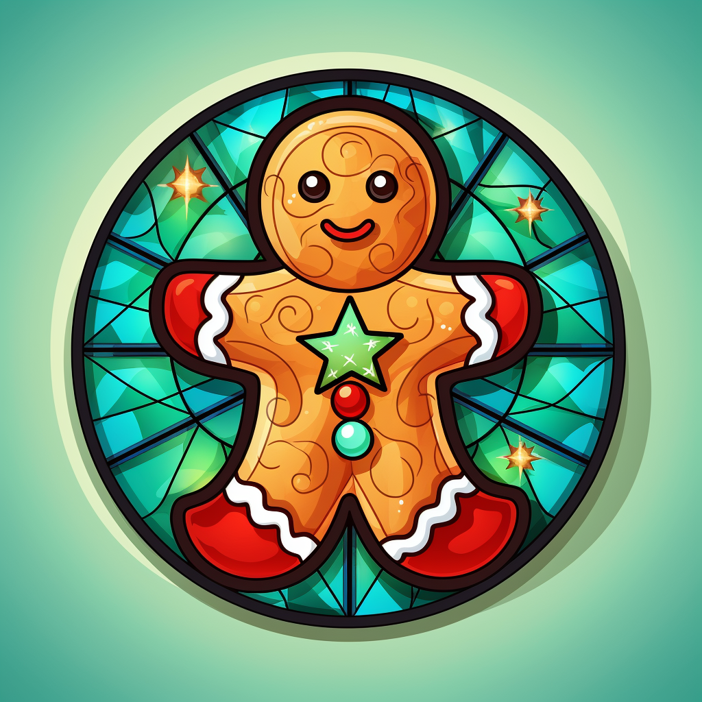 Gingerbread Man Circle Abstract Diamond Art Kit