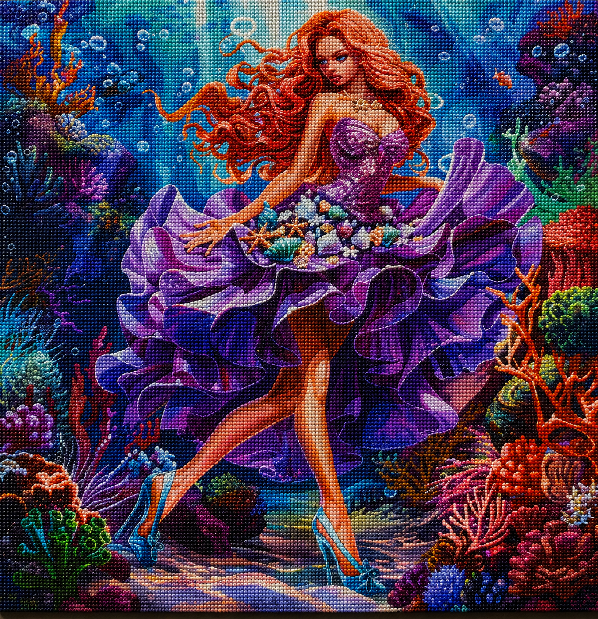 Girl In Heels Under The Sea Diamond Art Kit — diamond art kit canvas