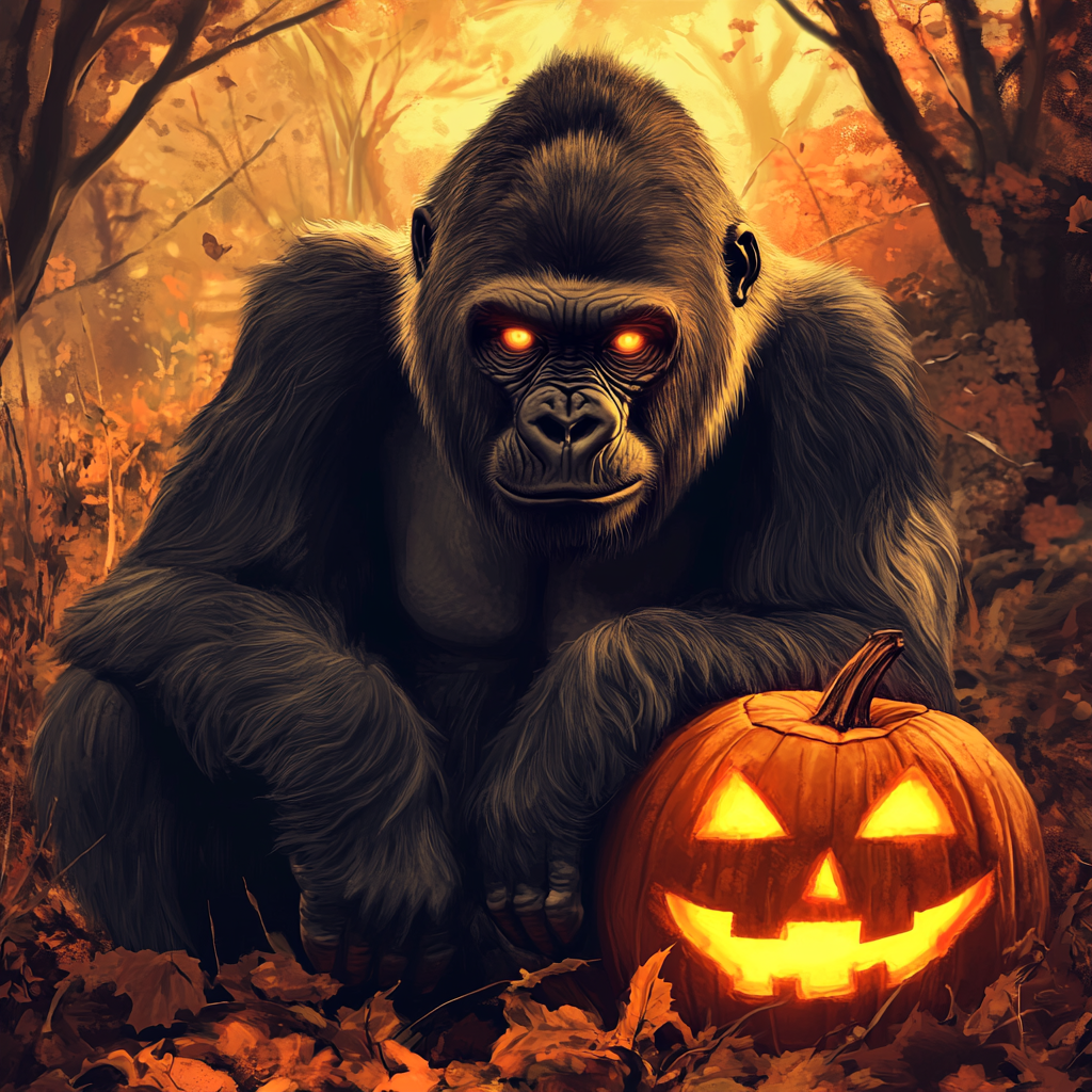 Glowing Eye Halloween Gorilla Diamond Art Kit