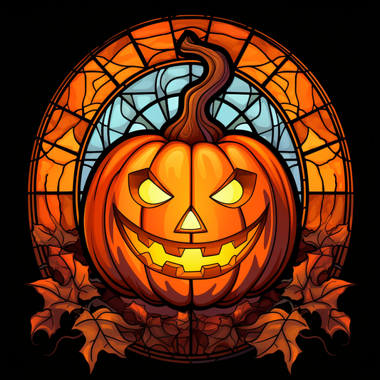 Glowing Face Abstract Halloween Jackolantern Diamond Art Kit