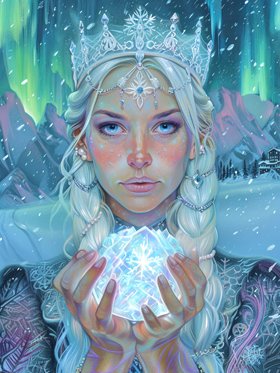 Glowing Orb Arctic Princess Diamond Art Kit — diamond art kit canvas