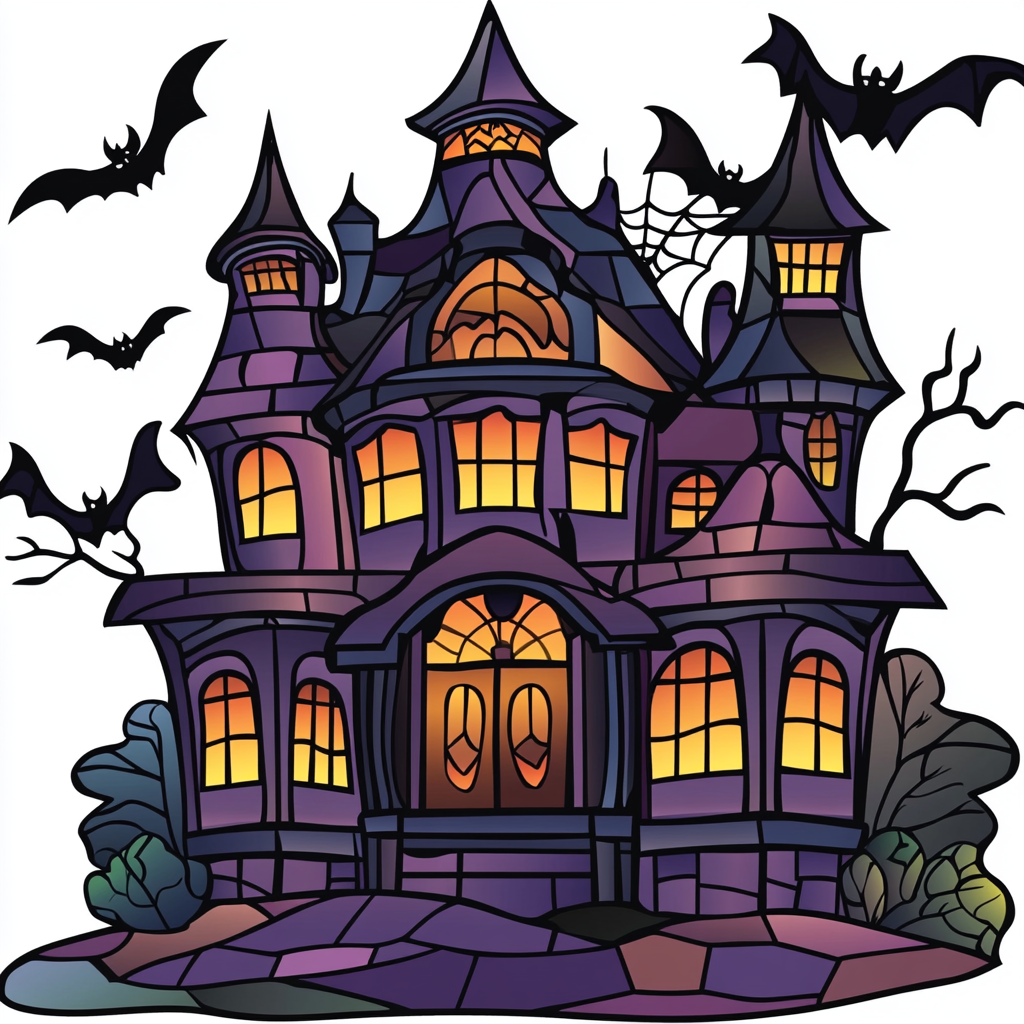 Glowing Window Abstract Haunted House Diamond Art Kit