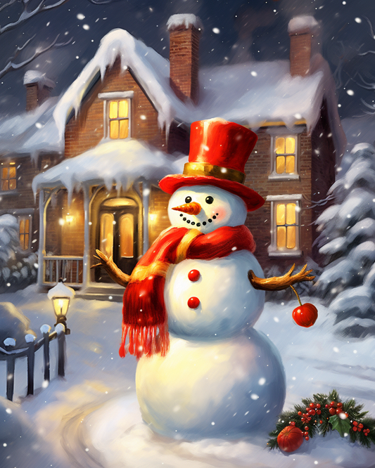 Glowing Windows Snowman Diamond Art Kit