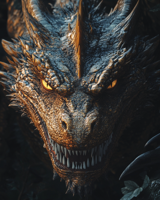 Glowing Yellow Eye Dragon Diamond Art Kit