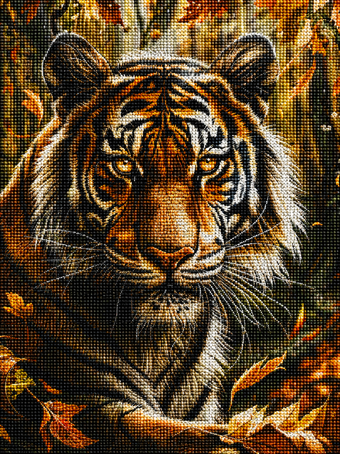 Glowing Yellow Eye Tiger Diamond Art Kit — diamond art kit canvas