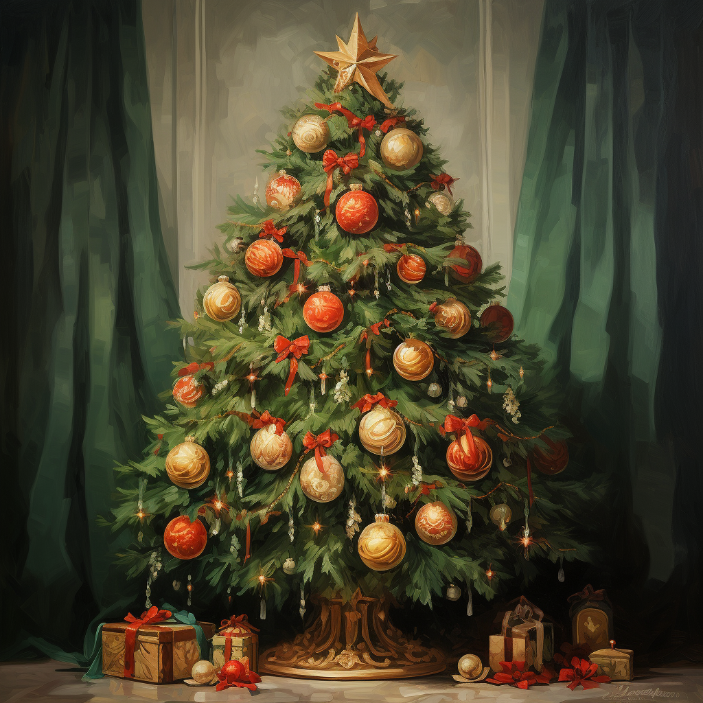 Gold Pedestal Christmas Tree Diamond Art Kit